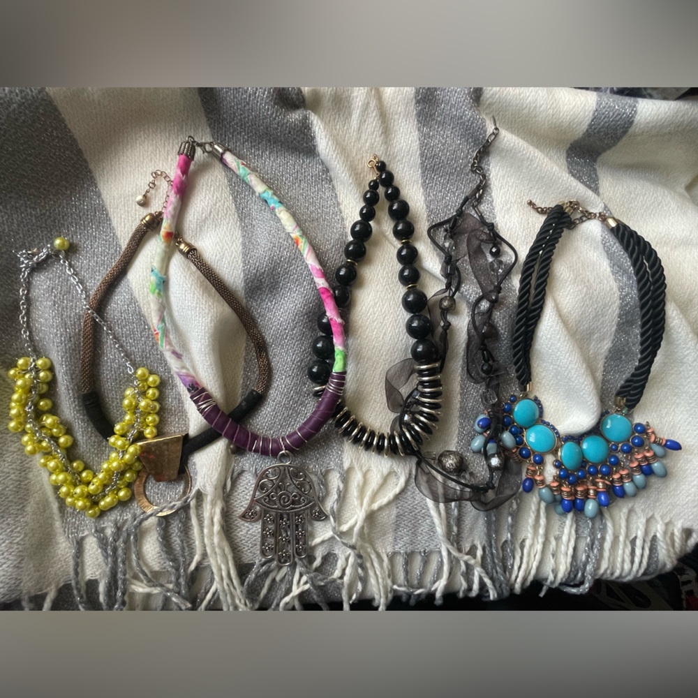 6 Necklaces - Vintage / Designer/ Costume - Lot of 6 Klein, 1946, Hamsa Hand